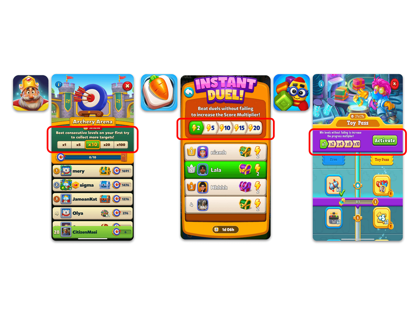 Streak events